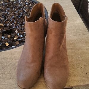 Style & Co faux suede light brown heeled boots size 10 1/2